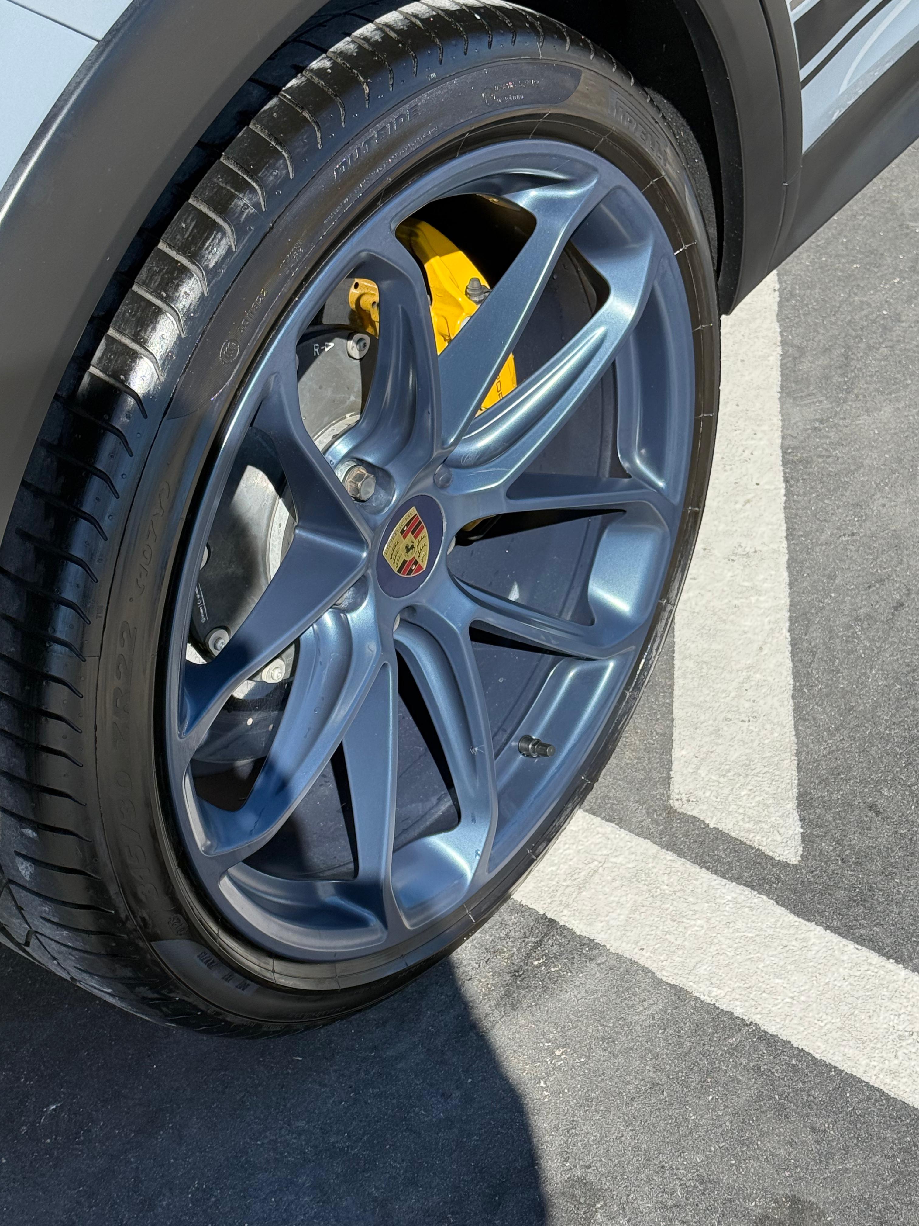 Porsche wheel restoration yellow calipers showcase